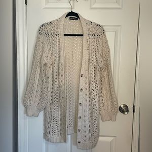 Vici Dolls Ontwelfth Womens Ivory Chunky Knit Cardigan Small Excellent Condition